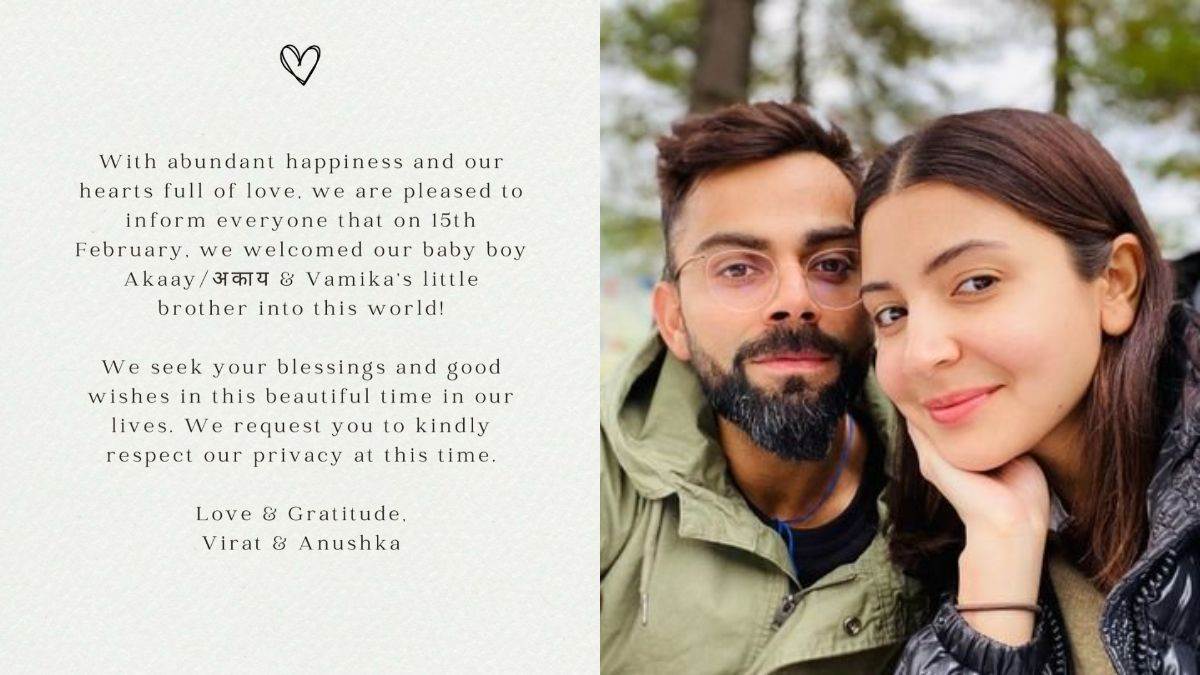 Anushka Sharma and Virat Kohli Welcomes a baby boy
								