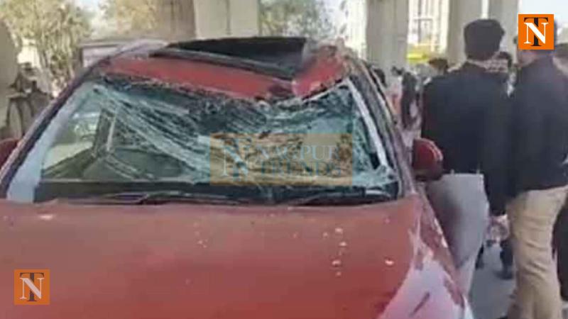 Pardi Flyover Trouble: Concrete Falls on Car a Day After Inauguration