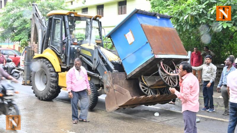 Encroachment Removal Action at Medical Chowk and Mahal Area By NMC