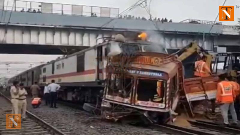 Truck Crashes Through Railway Crossing, Collides with Amba Express in Jalgaon