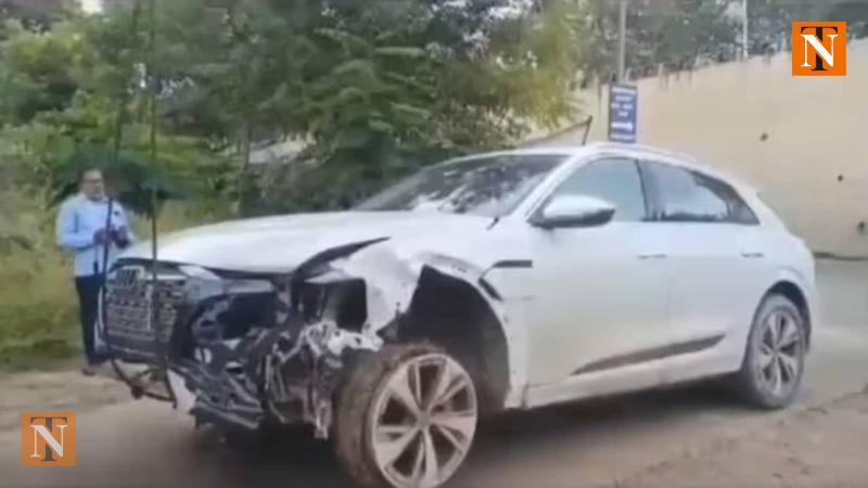 CCTV Reveals Audi Crash: Bawankule and Chittamwar Exit Through Sunroof