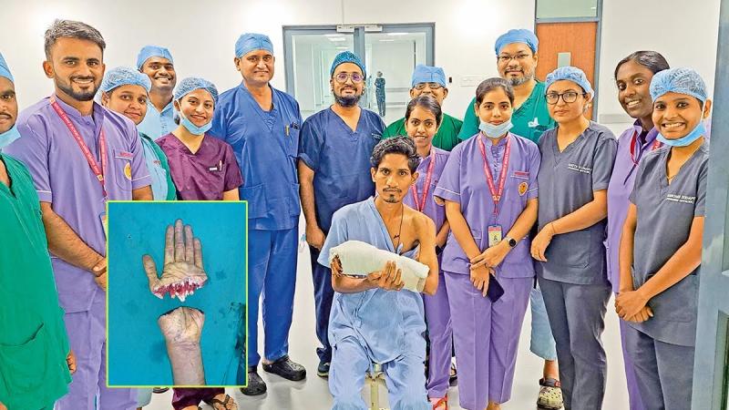 Doctors from AIIMS Nagpur successfully reattached a hand of the Patient