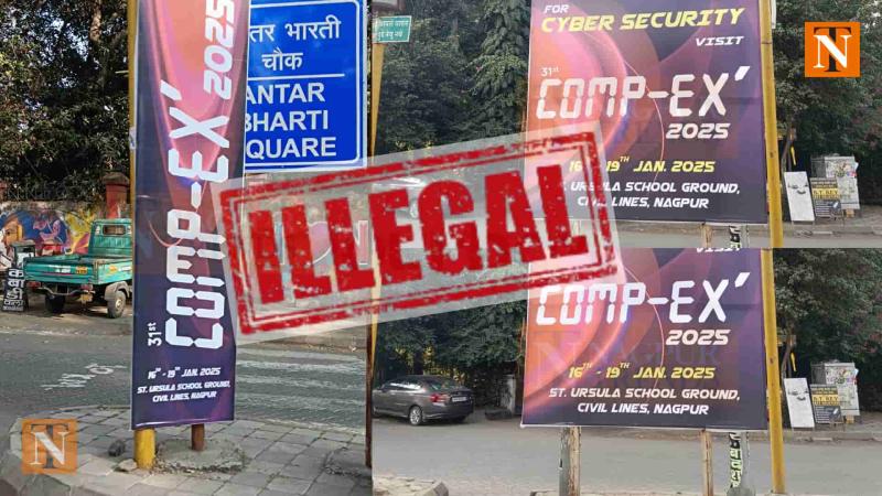 HC Directs NMC to Remove Illegal Hoardings:  COMP-EX 2025 Advertisements Still Visible on Traffic Signals in Nagpur