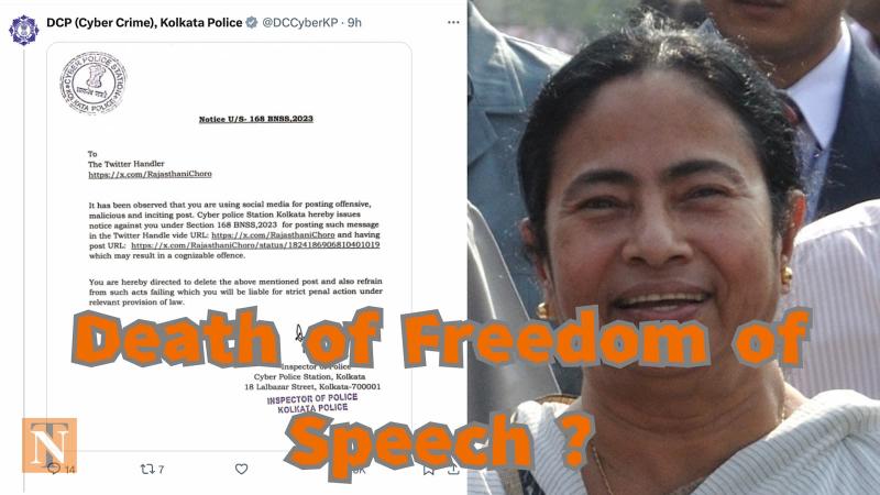 Death of Freedom of Speech By The Kolkata Police; Notice Sent To Many Protestors