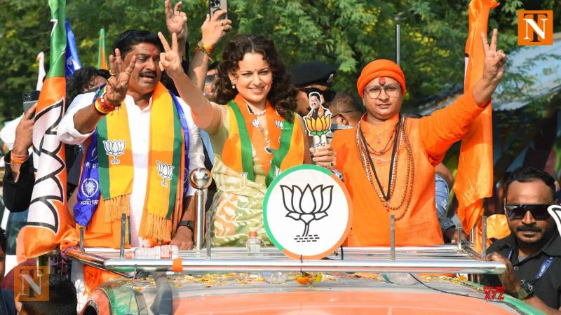 Actor and MP Kangana Ranaut Hits the Streets of Nagpur in Support of BJP Candidates