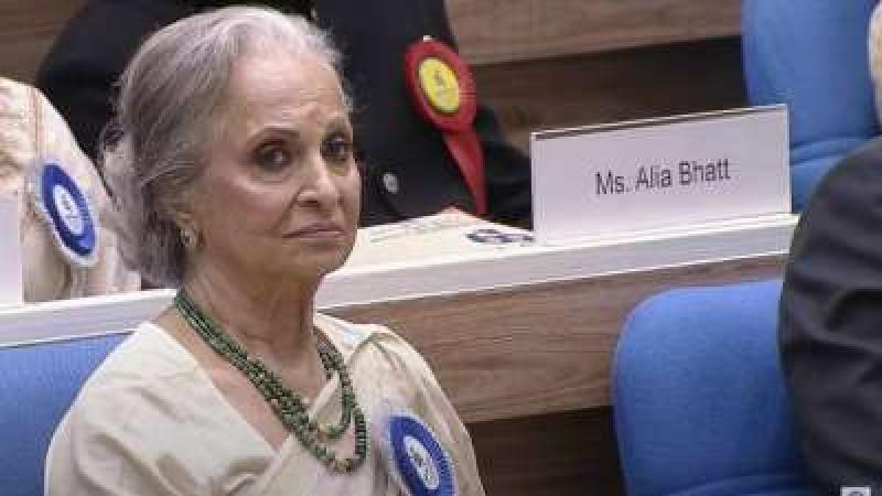 Waheeda Rehman becomes emotional after winning the Dadasaheb Phalke Award at the 69th National Film Awards 