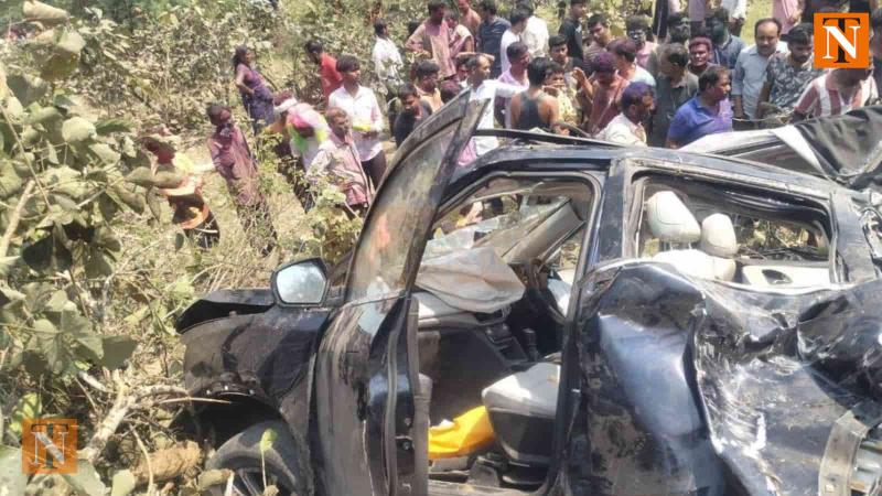 One Dead, Four Injured as Car Crashes Off Flyover Near Butibori