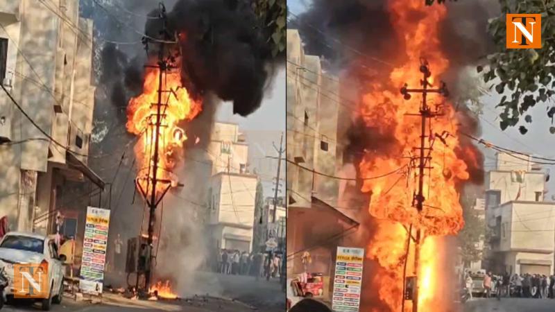 Fire Breaks Out in Prem Nagar Transformer Due to Short Circuit, No Casualties Reported