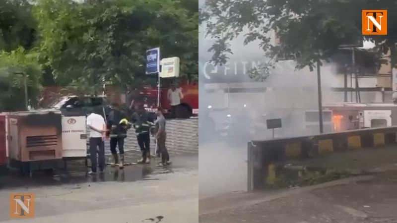 Generator Catches Fire Near Onefitness Gym, Tilak Nagar, Nagpur