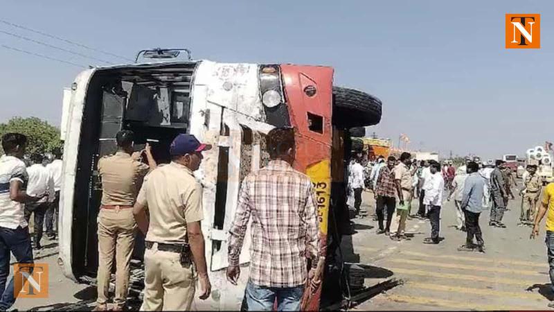 38 Injured as ST Bus Overturns in Latur While Avoiding Motorcycle