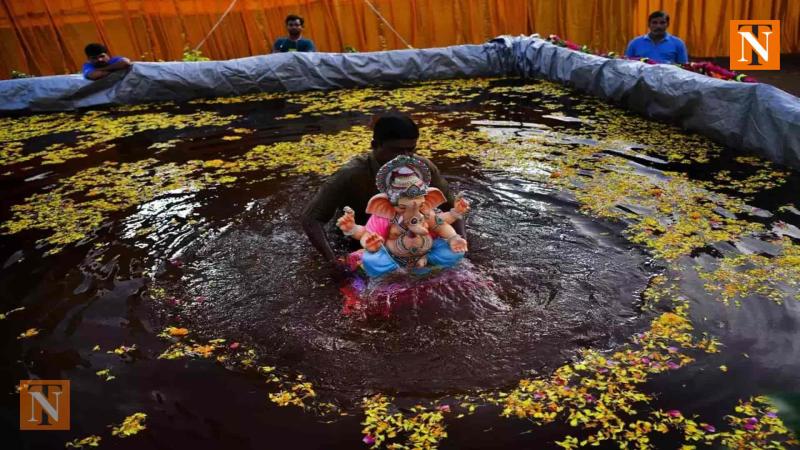 Nagpur Immerses 1.65 Lakh Ganesh Idols in Artificial Tanks for Eco-Friendly Visarjan